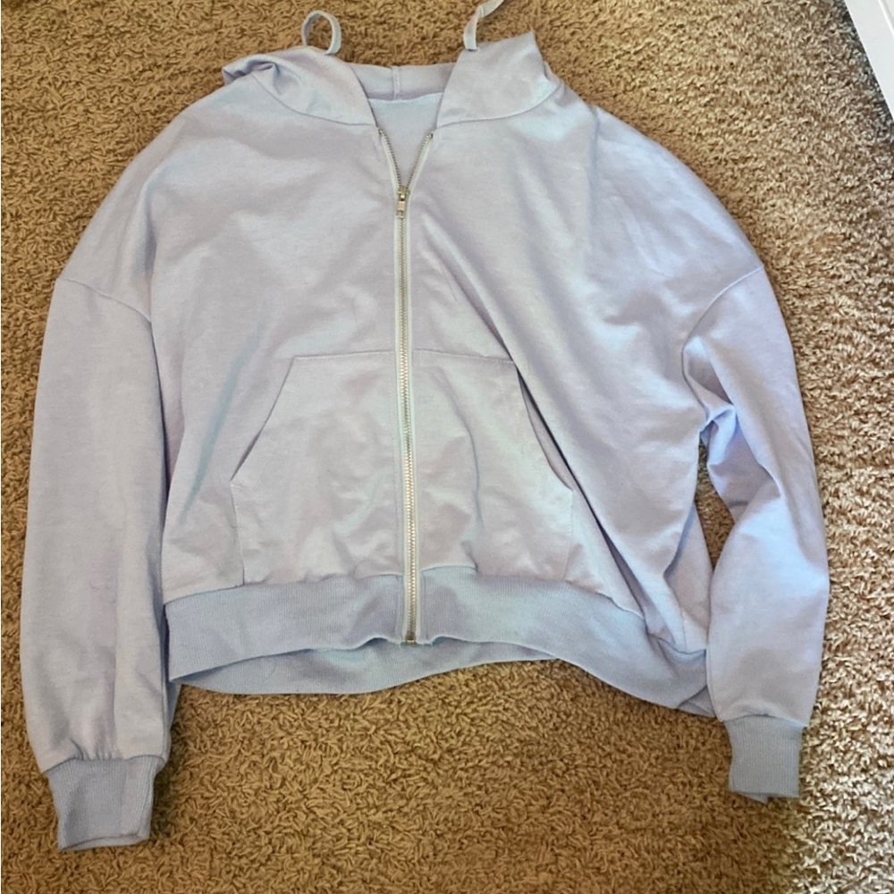 Light weight cropped zip up